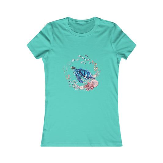 Cute Sea Turtle Graphic Tee for Women - Summer Beach Vibes, Nature Inspired
