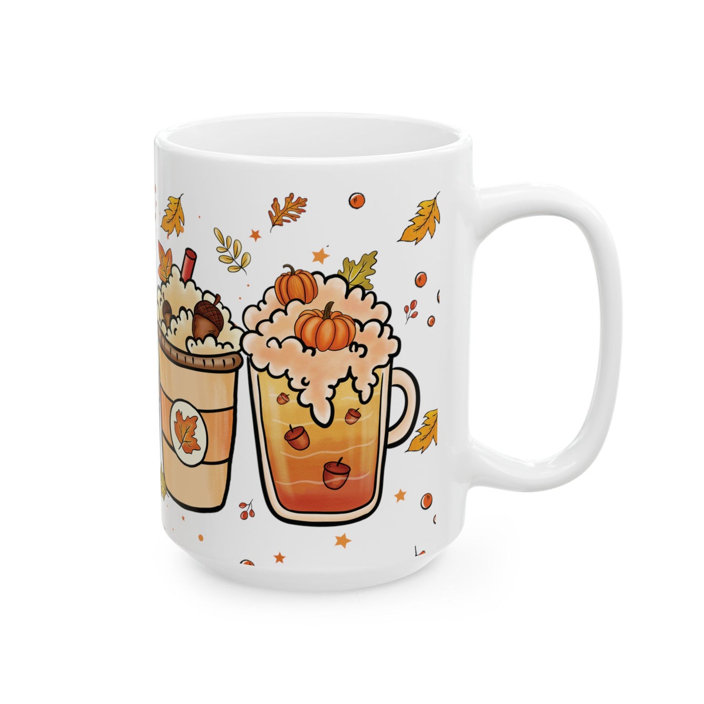 Autumn Days Vibes - Rustic Ceramic Mug, (11oz, 15oz)