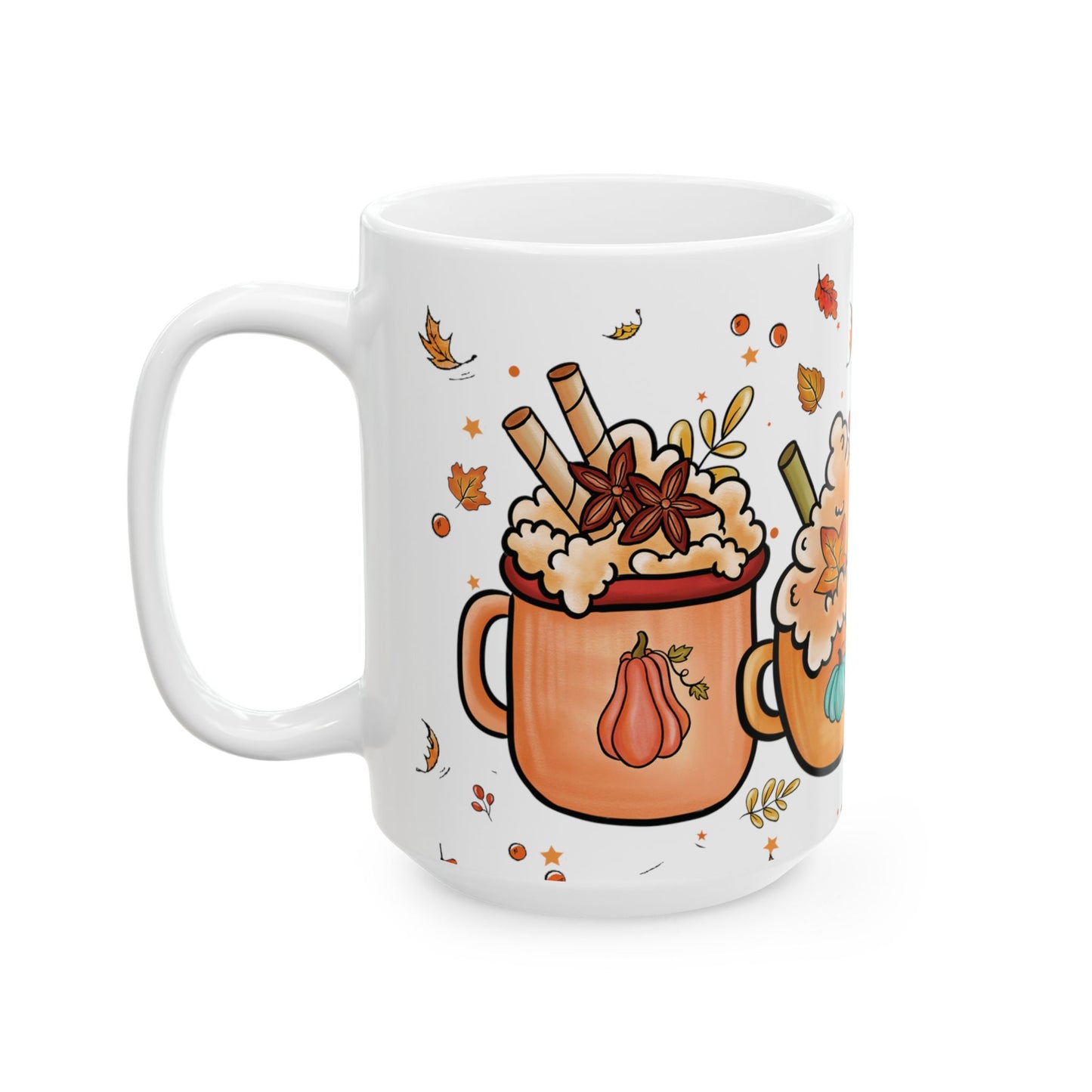 Autumn Days Vibes - Rustic Ceramic Mug, (11oz, 15oz)