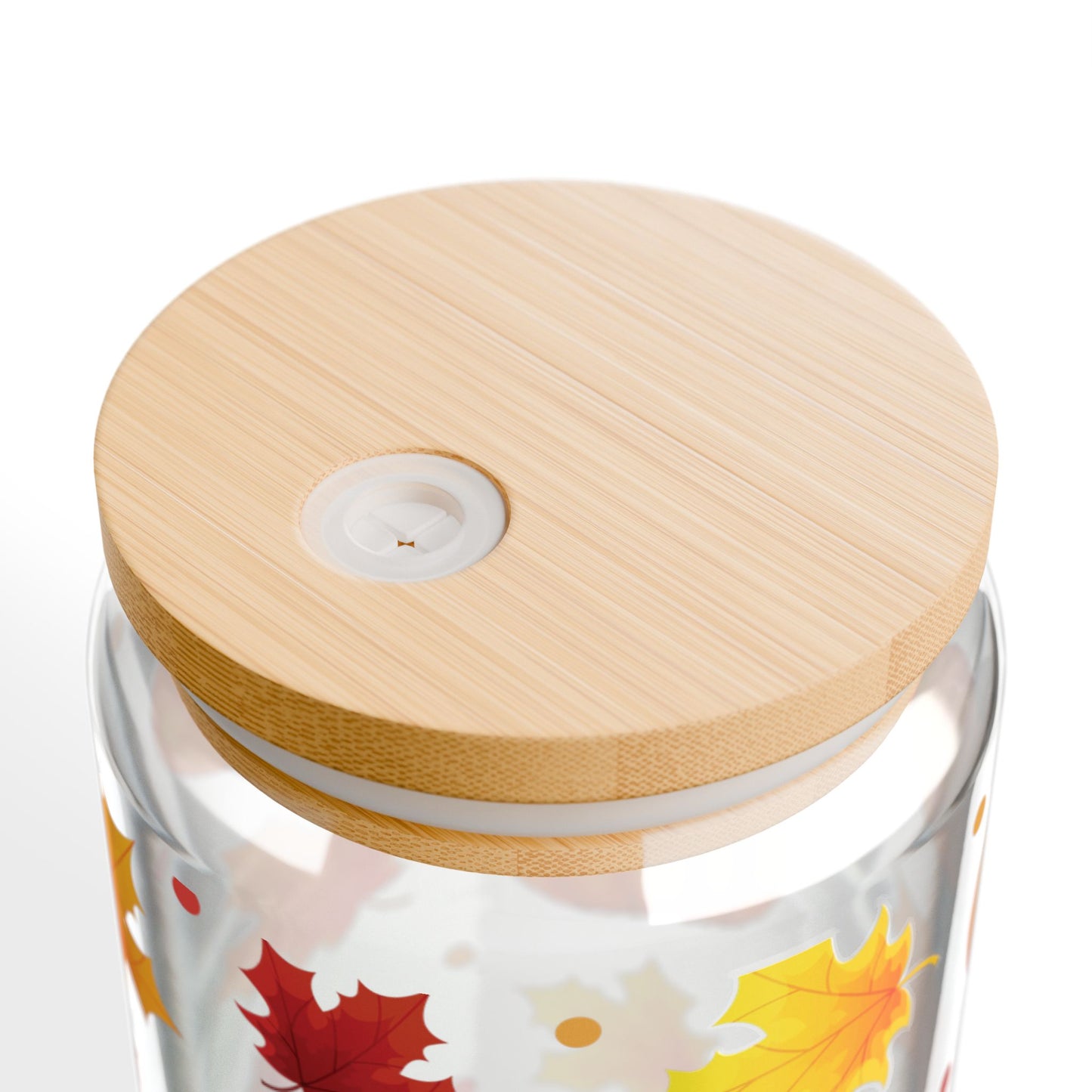 Autumn Leaves Sipper Glass, 16oz - Festive Fall Drinkware